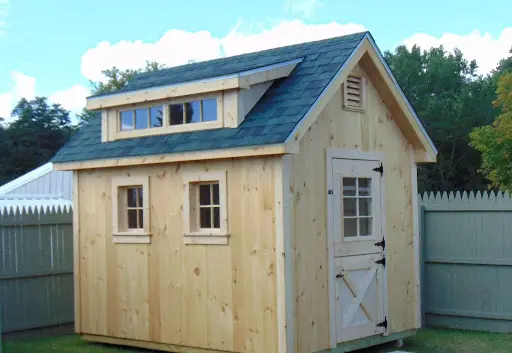 a shed with roof dormer and barn sash windows built in Rutland Vermont