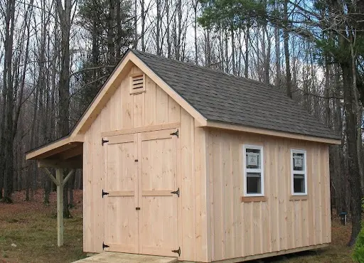 a shed with overhand built in Williston Vermont