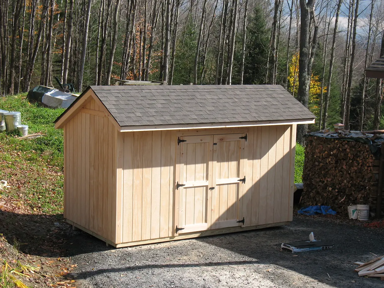 A saltbox shed built in Middlesex VT